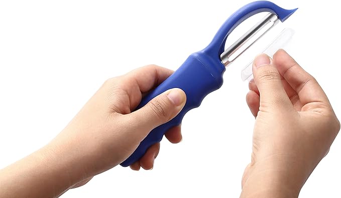 Spring Chef Premium Swivel Vegetable Peeler, Soft Grip Handle and Ultra Sharp Stainless Steel Blades - Perfect Kitchen Peeler For Veggie, Fruit, Potato, Carrot, Apple - Sapphire - Image 8