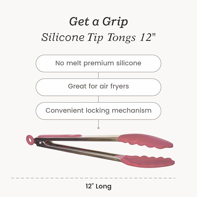 Starpack 'Get a Grip' Silicone Kitchen Tongs for Cooking 12 Inch - BBQ Tongs for Grill Heat Resistant to 600°F - Stainless Steel Tongs with Non Stick Tips - Silicone Tongs for Serving Food - Image 4