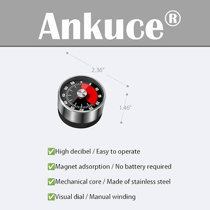Digital Kitchen Timer for Cooking, Loud Alarm, Magnetic Back, Black and Silver (darkblack-t) - Image 3