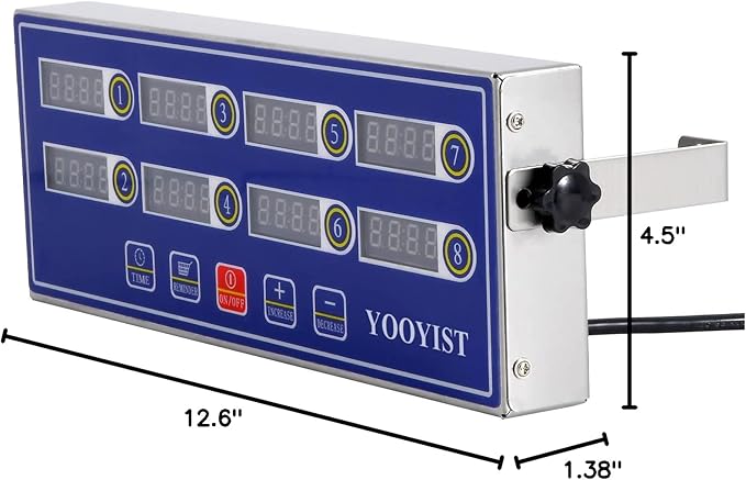 Professional Commercial 8 Channel Multiple Kitchen Timers Digital Calculagraph Programmable Loud for Restaurant Food Fryer Baking Cooking Stainless Steel Heavy Duty. - Image 7