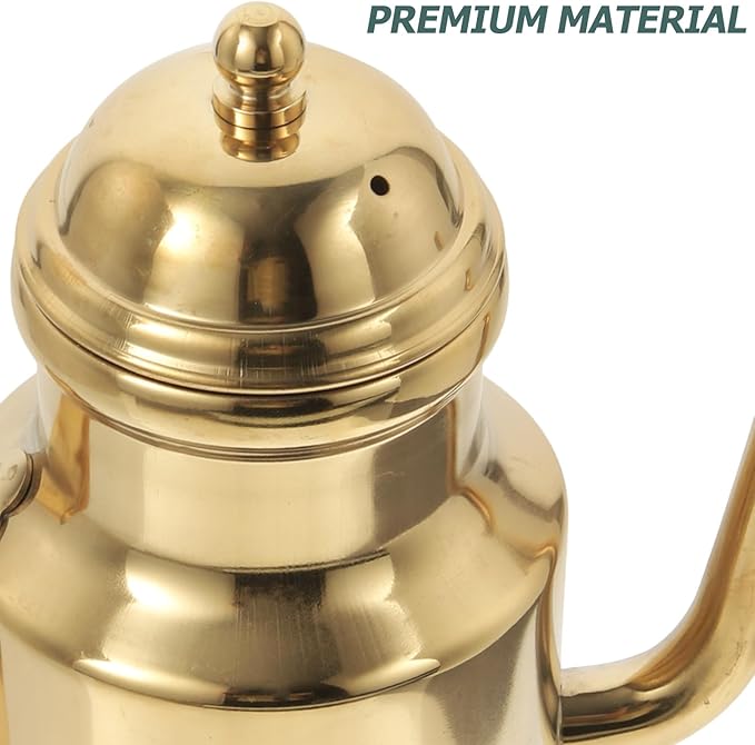 Cabilock Oil Dispenser Vinegar Dispenser Bottle Stainless Steel Oil Can Container with Handle for Kitchen Restaurant Cooking BBQ Golden - Image 6