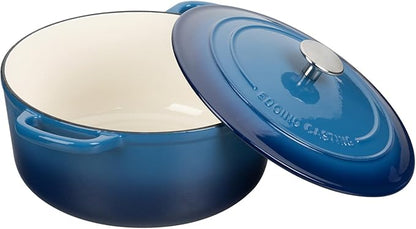 EDGING CASTING Enameled Cast Iron Dutch Oven Pot With Lid for Cooking, Bread Baking, Bread Oven, 5.5 Quart, Lake Blue - Image 6