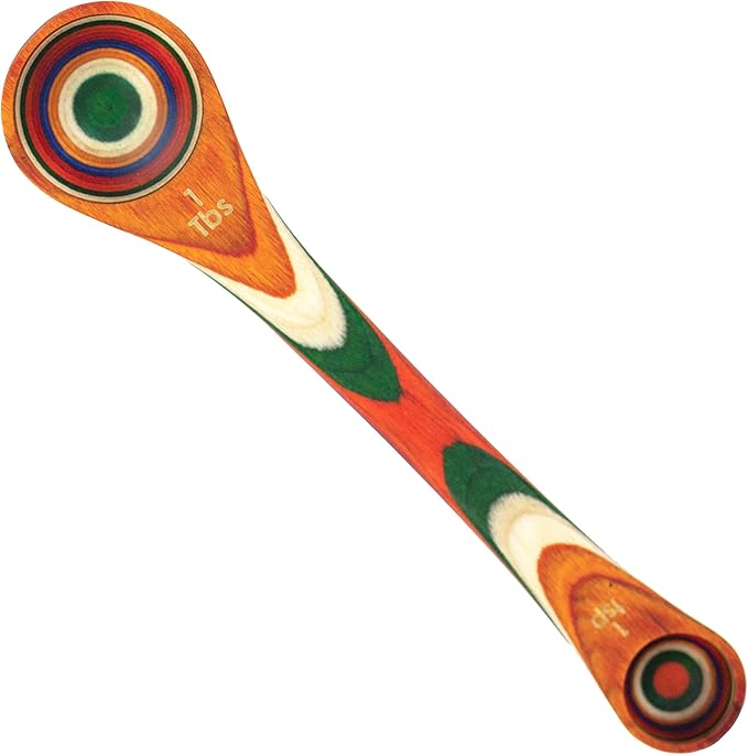 Totally Bamboo Baltique Marrakesh Collection 2 in 1 Wooden Measuring Spoon with Tablespoon and Teaspoon Measurements by TotallyBamboo