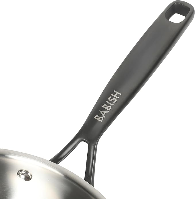 Babish 10-Inch Tri-Ply Stainless Steel Frying Pan With Black Handle – Professional Grade Skillet for Searing, Sautéing & Everyday Cooking - Image 4
