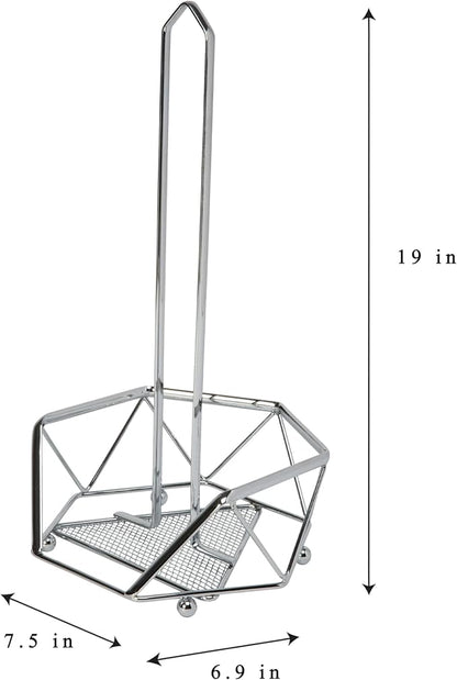 Kitchen Details Geode Paper Towel Holder | Countertop | Free Standing | Holds 1 Large Roll | Rust Resistant | Decorative | Chrome