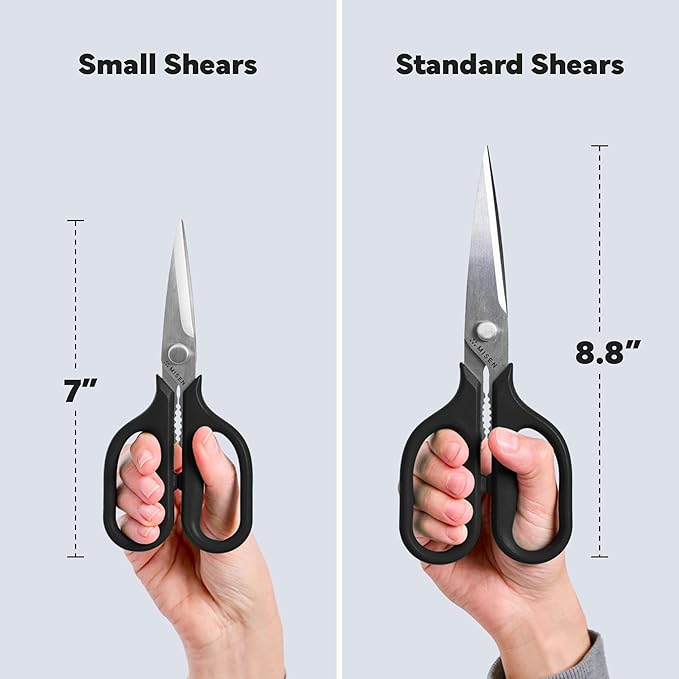 Misen Heavy Duty Kitchen Shears - Comfortable Ambidextrous Scissors for Meat, Poultry, Herbs & More - Easy to Clean - German Stainless Steel - Small | Black - Image 7