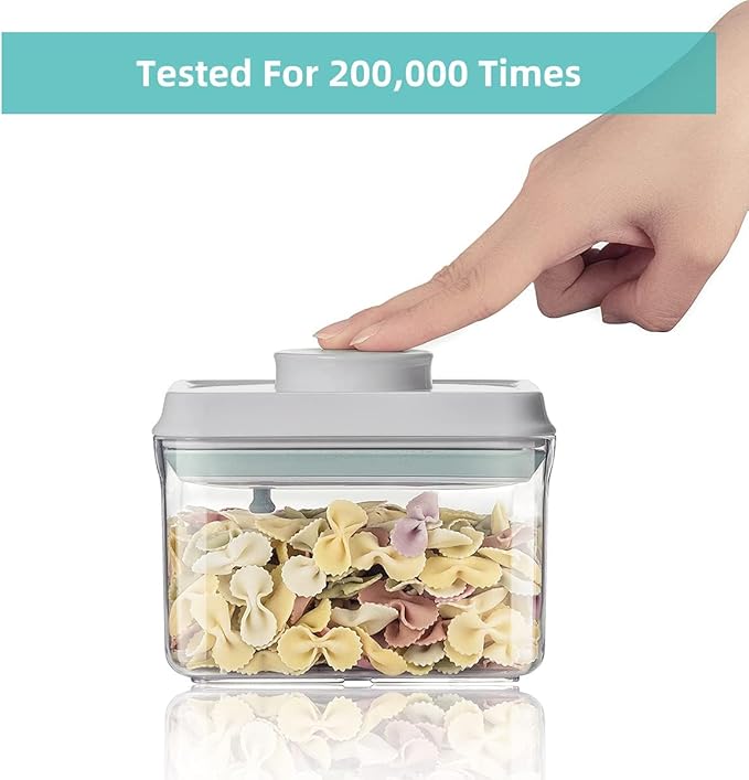 Ankou Food Airtight Containers (1500ml) 1.5 Qt Pop Up Food Formula Container With Lids, Bpa-Free One Button Open Stackable Container for Coffee Tea Brown Sugar Cereals - 8 Labels - Clear - Image 5