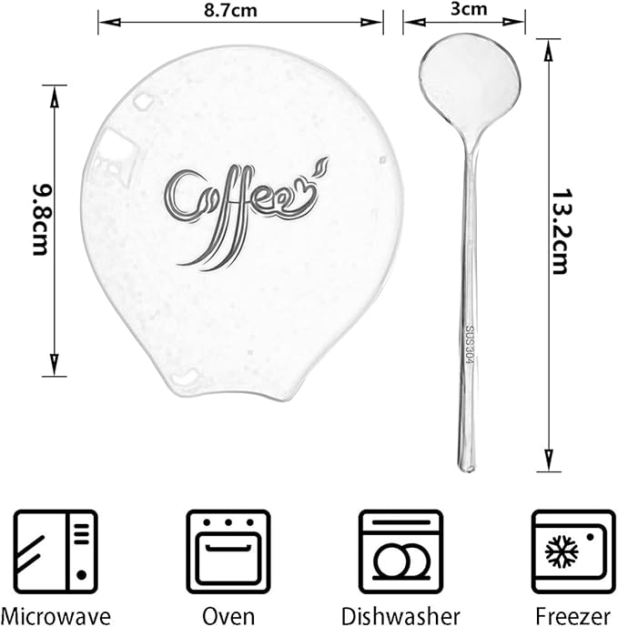 Coffee Spoon Rest, Small Ceramic Coffee Spoon Holder, Porcelain Spoon Holder, Ceramic Spoon Rest for Tablespoon,Teaspoon,Bar Spoon,Coffee Bar Accessories (Spoon Rest+Sliver Spoon) - Image 4