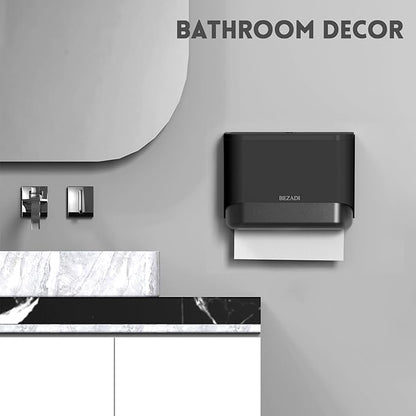 Paper Towel Dispenser,Large Capacity Wall Mount Tissue Dispensers with Smart Lock, Used for Kitchen and Bathroom 200+ Sheets Toilet Paper Holders Black