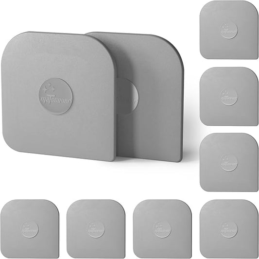 Pan Scraper, 10 Pcs Pot Scraper Plastic, Pot Scraper Non Scratch for Cast Iron, Pot and Pan Cleaning, Sturdy Scraper Kitchen Tool, Grey by Matscover