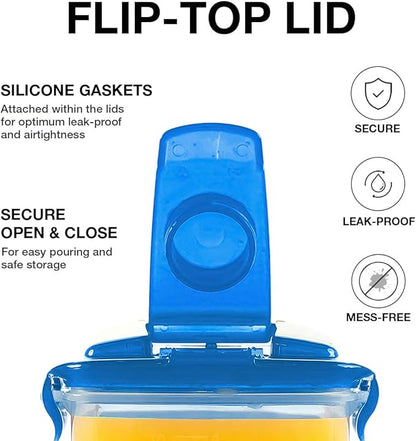 LocknLock Aqua Fridge Door Water Jug with Handle BPA Free Plastic Pitcher with Flip Top Lid Perfect for Making Teas and Juices, 2 QT, Blue (Pack of 5) - Image 5