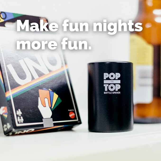 Pop-the-Top Beer Bottle Opener (Stainless): Automatic Bottle Cap Opener, Push Down Pop Off Bar Tool, Soda and Beer Cap Remover, Cool & Fun Gadget - Image 6