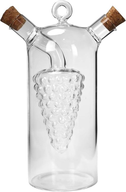 Iconikal 2-in-1 Glass Oil & Vinegar Salad Dressing Cruet Bottle Pourer