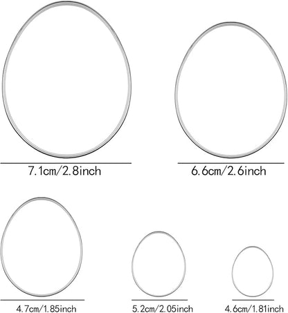 Easter Cookie Cutters Egg Biscuit for Kids DIY Lunchbox Bento Box Fruit Vegetable Sandwich Cutters for Children Boys Girls, Pack of 5