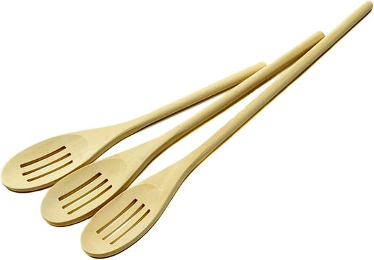 Chef Craft Select Maple Slotted Spoon Set, 10, 12, 14 inch, Natural