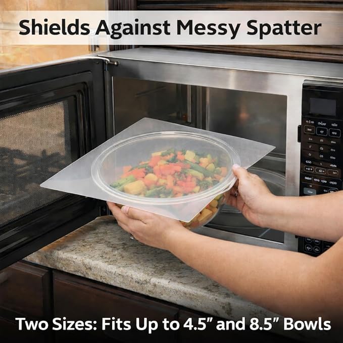 HIC Kitchen Splatter Guards for Microwave, BPA Free, Set of 4 - Image 2
