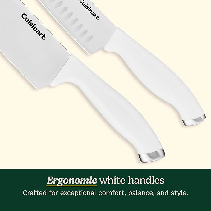 Cuisinart Block Knife Set, 12pc Cutlery Knife Set with Steel Blades for Precise Cutting, Lightweight, Stainless Steel, Durable & Dishwasher Safe, C77SSW-12P - Image 4