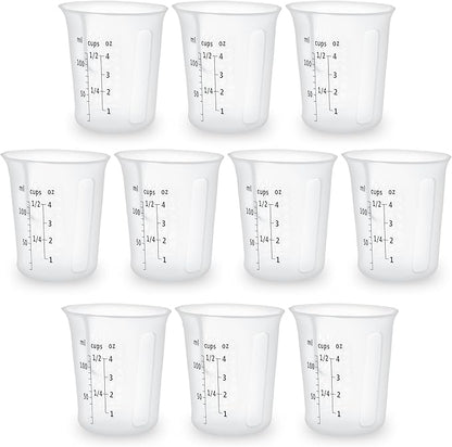 Silicone Measuring Cups Set 10Pcs 125ml for Cooking Reusable Baking Supplies Silicone Flexible Melting Measure Cup for Butter, Chocolate