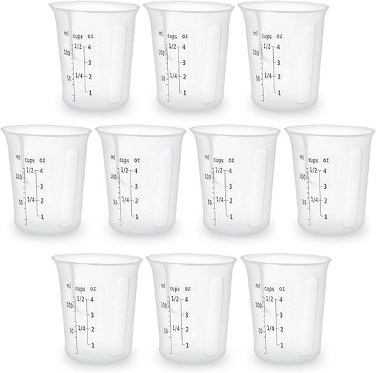 Silicone Measuring Cups Set 10Pcs 125ml for Cooking Reusable Baking Supplies Silicone Flexible Melting Measure Cup for Butter, Chocolate