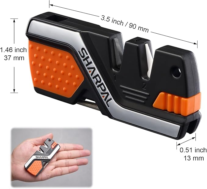SHARPAL 101N 6-in-1 Pocket Knife Sharpener & Survival Tool – Diamond Sharpening Rod, Fire Starter Ferro Rod, Whistle – Sharpens Straight & Serrated Blades, Repairs & Hones Knives Mothers Day Gifts - Image 6