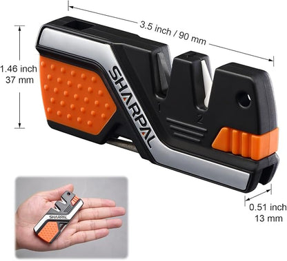 SHARPAL 101N 6-in-1 Pocket Knife Sharpener & Survival Tool – Diamond Sharpening Rod, Fire Starter Ferro Rod, Whistle – Sharpens Straight & Serrated Blades, Repairs & Hones Knives Mothers Day Gifts - Image 6