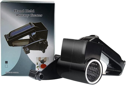 Cheese Grater with Handle, Rotary Cheese Grater,Vegetable, Chocolate, Hard Cheese & Nut Grater, Black by NEZUIBAN