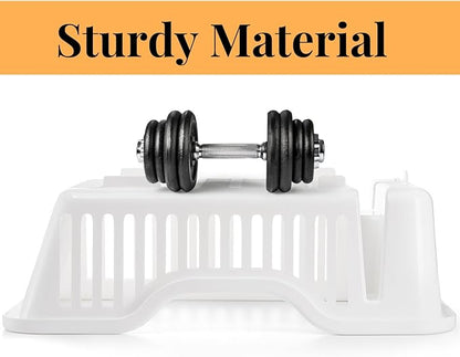 Noamus 2-Piece Plastic Dish Drying Rack, Heavy Duty Sink Set Dish Rack, White Large Drainer with Attached Drainboard Utensil Cup Holders for Home Kitchen Counter Top Organizers - Image 4