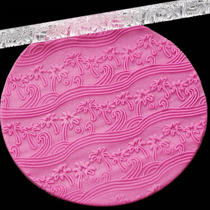 Rengue Acrylic Rolling Pin with 28 Patterns, Compliant Material, Comfortable Grip, 16 X 1 Cm, Lightweight for Dough and Pastry Acrylic Rolling Pin with 28 Patterns, Nan Kitchen (#22)