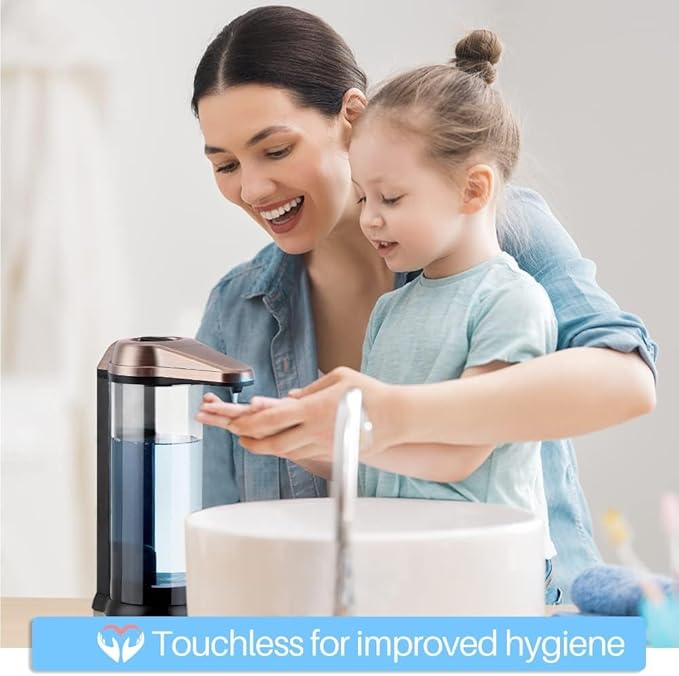 Secura 17oz Automatic Liquid Soap Dispenser, Touchless Battery Operated Hand Soap Dispenser with Adjustable Soap Dispensing Volume Control Dial, Personal Care Dispenser (Antique Copper) - Image 4