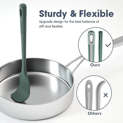 ChefAide 4 Pieces Silicone Spatula Set, Food Grade Rubber Spatula, Upgrade Strong Handle with Ergonomic Grip, Heat Resistant for Nonstick Cookware, Cooking - Image 4