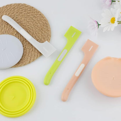 KALAMANDA 6 PCS Pet Food Can Cover Lids with Mixing Spoon for Dogs and Cats, Universal Silicone Can Lids for Dog and Cat Food, Canned Mixing Spoon for Wet Food