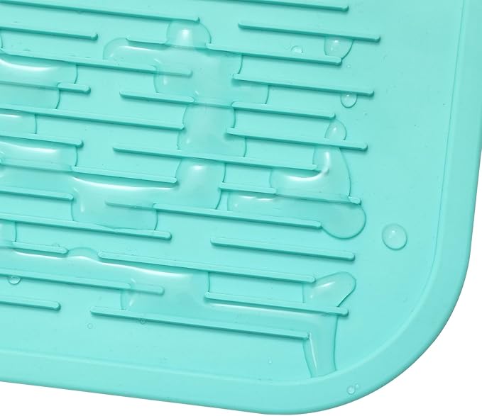 MicoYang Silicone Dish Drying Mat for Multiple Usage,Easy clean,Eco-friendly,Heat-resistant Silicone Mat for Kitchen Counter or Sink,Refrigerator or Drawer Liner Mint 5XL 36inches x 18inches - Image 9