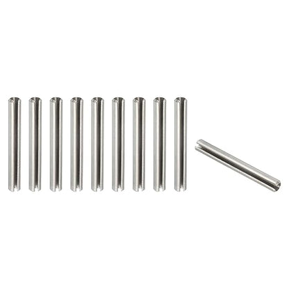 PATIKIL Slotted Spring Pin, 10 Pcs 1/4" x 2" (6.35mm x 50mm) 304 Stainless Steel Split Roll Pins Spring Dowel for Home Improvement Automotive Machine Repair, Silver