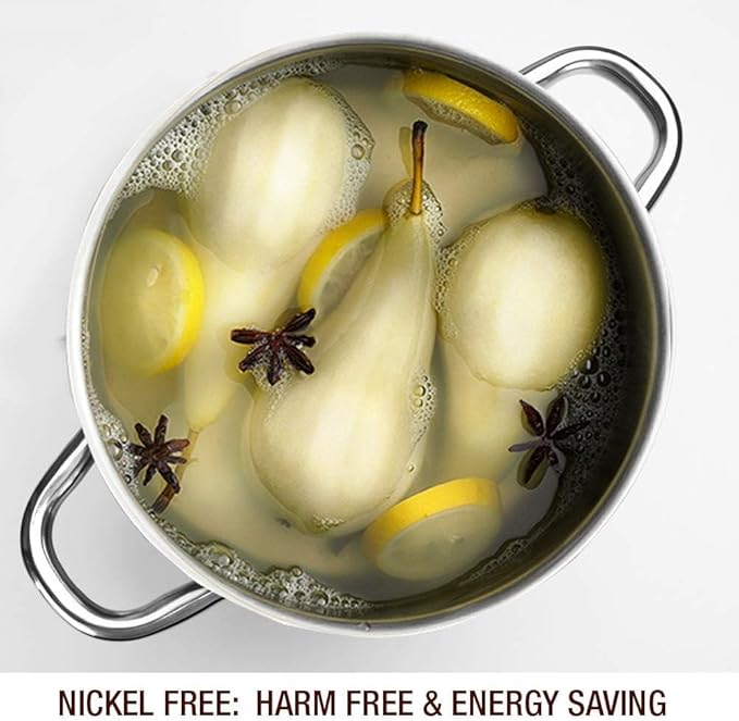 HOMICHEF Stock Pot 6 Quart Nickel Free Stainless Steel - 6 Qt Soup Pot With Lid and Handle - Small Cooking Pot 6 Quart - Ideal for Soup, Sauce, and Induction Cooking - Image 3