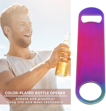 Rainbow Color Stainless Steel Flat Bottle Opener, Sturdy and Durable 2 Pcs to Send to Friends, Suitable for Bar Bartender Men Women Kitchen Restaurant Party Supplies (Large) - Image 6