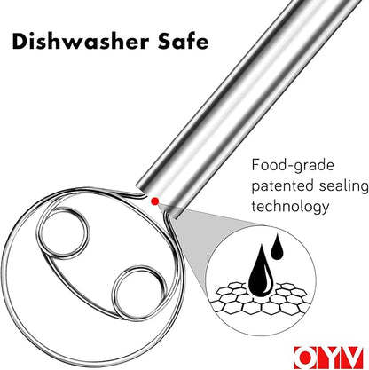OYV 304 stainless steel dough whisk, Dishwasher Safe Danish Dough Whisk, Dutch Bread Whisk for Sourdough, Pizza, Pastry, Cake Batter, 12-inch sourdough tools - Image 3