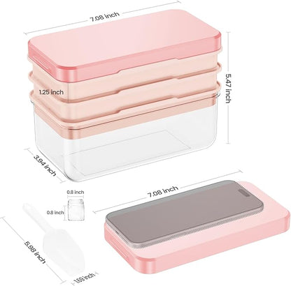 PHINOX Ice Cube Tray with Lid and Bin, 3 Pack Plastic Ice Cube Tray Molds, 84 pcs Ice Trays for freezer, Chilling Drinks, Whiskey & Cocktails, with Ice Container and Ice Scoop, BPA-Free - Image 3