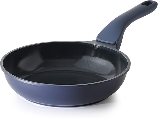 PRICUSIS Nonstick Frying Pan, 8/10/12 Inch Skillet with Stay Cool Handle, Fully Coated, Induction Compatible & Oven Safe, 100% Dishwasher Safe, PTFE PFAS & PFOA Free（8 Inch, Blueberry Mist）