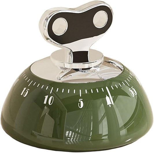 Visual Kitchen Timer for Cooking,Chef Cooking Timers Clock with Loud Alarm,Timers for Classroom, Home and Study,Mechanical Desk Timer,No Batteries Required，Magnetic Back (Green)