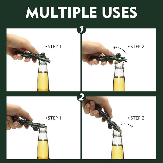 Green Army Beer Bottle Opener for Men, Unique 3D Soldier Design Ideal for Memorial Day, Father's Day Birthday Anniversaries Christmas Gift for Veterans Husband Grandpa Boyfriend