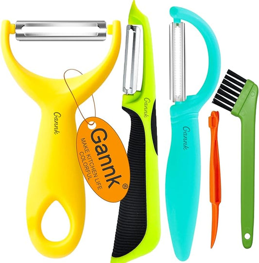 GANNK Vegetable Potato Peelers for Kitchen, Y Peeler for Apple Fruit Carrot Zucchini Cucumber Potatoes, Good Grip Veggie Peeler Makes Peeling Very Easy by Gannk