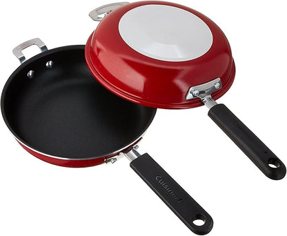 Cuisinart FP2-24R 10-Inch Nonstick Set Frittata Non-Stick Sauce Pan, Red