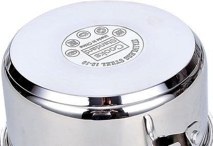 Cooks Standard Dutch Oven Casserole with Glass Lid, 7-Quart Classic Stainless Steel Stockpot, Silver