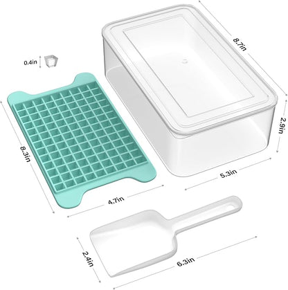Mini Ice Cube Tray for Freezer: FDDBI Small Ice Trays for Freezer with Bin - 117×4PCS Easy Release Nugget Ice Tray - Crushed Ice Tray with Container - Image 2