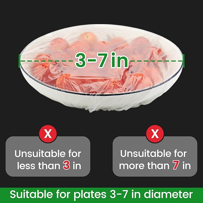 Nanaborn Fresh Keeping Bags 200pcs with Elastic Disposable Shrinkable Food Storage Covers for Kitchen Bowl/Plates - Image 6