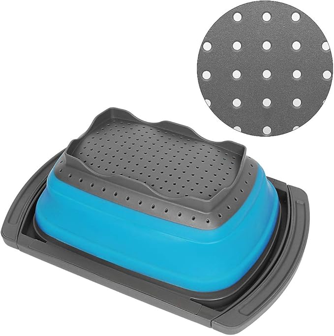Qimh Colander Collapsible, Colander Strainer Over the Sink Food Colanders Strainers with Extendable Handles, 6-Quart, Dishwasher-Safe Kitchen Folding Strainer for Pasta, Veggies and Fruits - Image 3