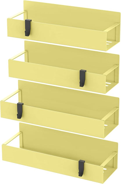 HuggieGems 4 Pack Magnetic Spice Storage Rack Organizer for Refrigerator and Oven, Yellow Fridge Organizers and Storage - Image 6