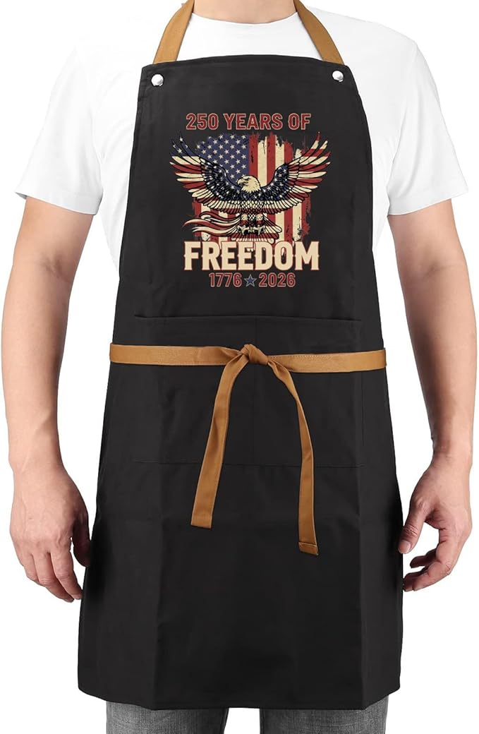 Us 250 Years Of Freedoms Apron With Pocket For Mens