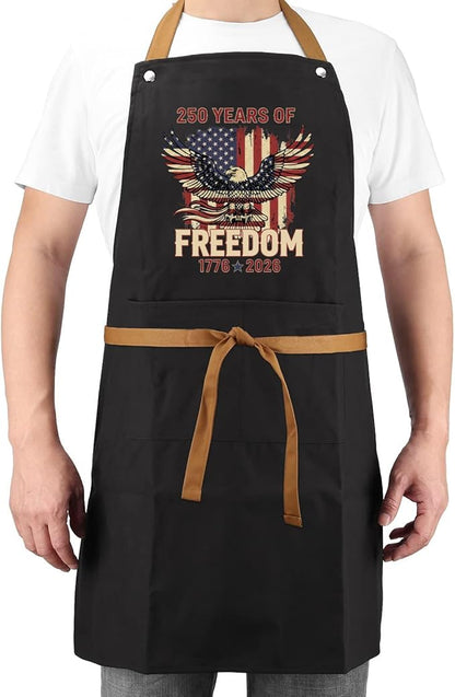 Us 250 Years Of Freedoms Apron With Pocket For Mens