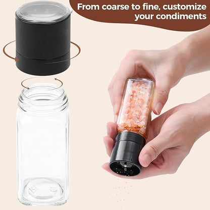 ComSaf 15Pcs 4oz Glass Spice Jars with Shaker Lids, 93 Labels, a Handy Funnel, a Pepper Grinder, Empty Spice Containers and Square Spice Bottles for Kitchen and Seasoning - Image 6
